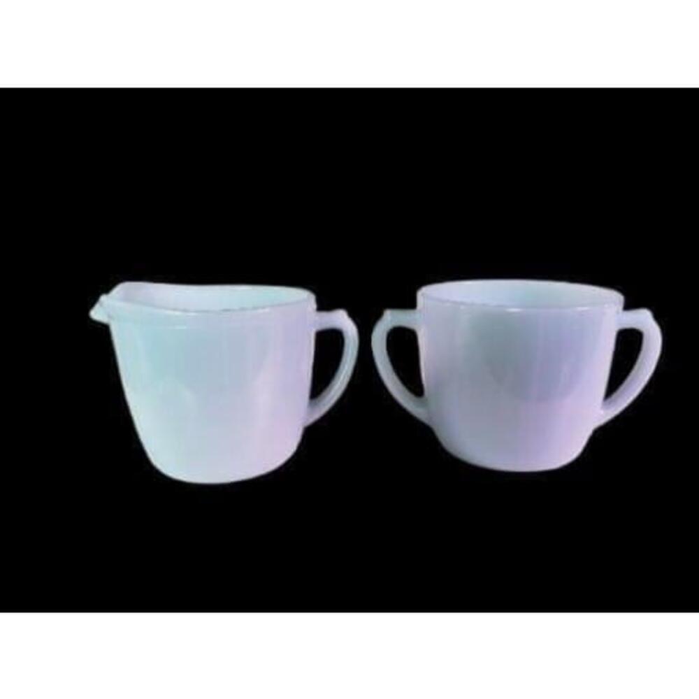 Fire King Blue Sugar Bowl and Creamer Set Vintage